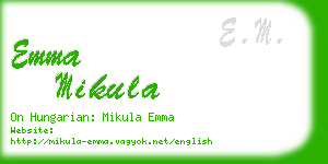 emma mikula business card